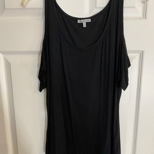 Black Cold Shoulder Top